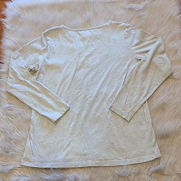 Coldwater creek womens gray long sleeve Christmas tree shirt size medium - Picture 4 of 4